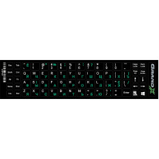 Наліпка на клавіатуру Grand-X 68 keys Cyrillic green, Latin white (GXDPGW)