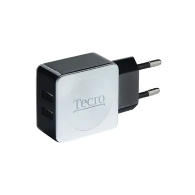 Мережевий зарядний пристрій Tecro (2xUSB, 2.1A) Black, White (TR-CHG02-BW)
