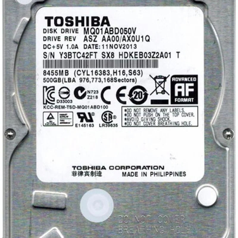 Накопичувач HDD 2.5" SATA 500GB Toshiba 5400rpm 8MB (MQ01ABD050V)