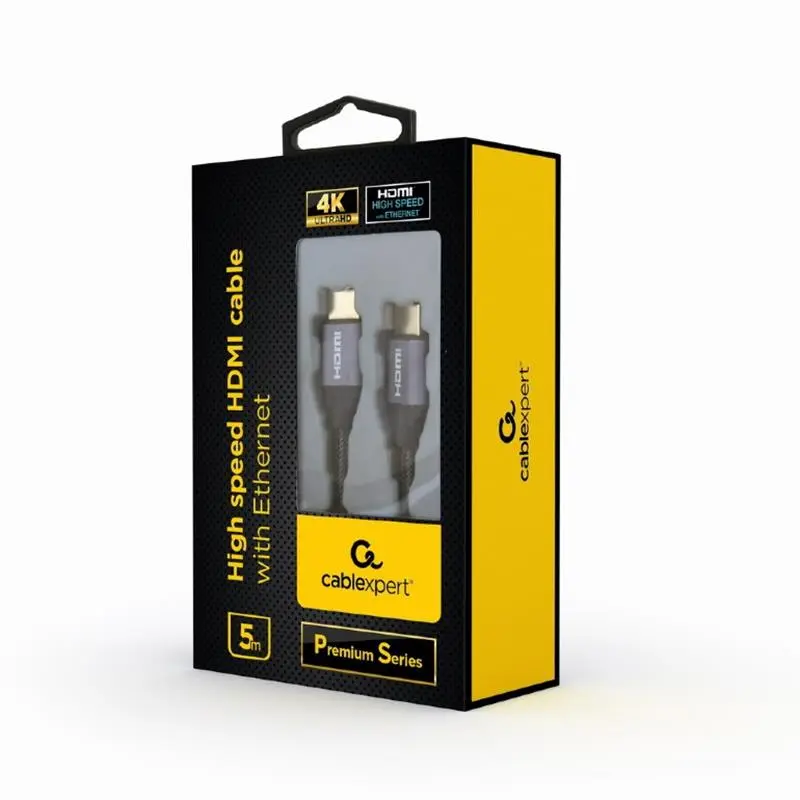 Кабель Cablexpert HDMI - HDMI V 2.0 (M/M), 5 м, чорний/сірий (CCBP-HDMI-5M) коробка Кабель Cablexpert HDMI - HDMI V 2.0 (M/M), 5 м, чорний/сірий (CCBP-HDMI-5M) коробка