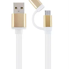 Кабель Cablexpert USB - Lightning + micro USB (M/M), 1 м, білий (CC-USB2-AM8PmB-1M-GD)