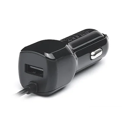 Автомобільний зарядний пристрій REAL-EL CA-17 (2USB, 2.1A) Black + кабель Lightning