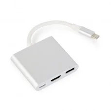Адаптер Cablexpert (A-CM-HDMIF-02-SV) USB-C - HDMI/USB/USB-C