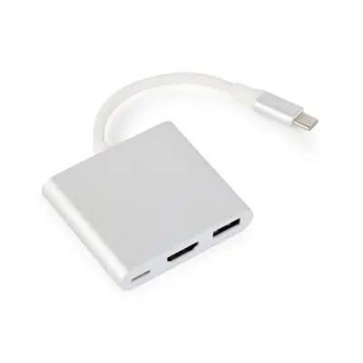 Адаптер Cablexpert (A-CM-HDMIF-02-SV) USB-C - HDMI/USB/USB-C Адаптер Cablexpert (A-CM-HDMIF-02-SV) USB-C - HDMI/USB/USB-C