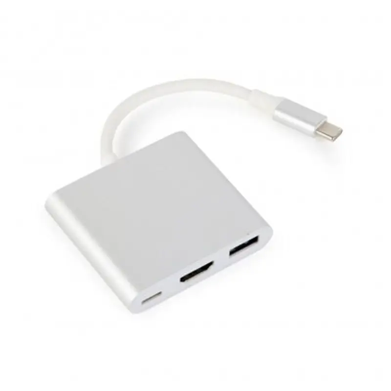 Адаптер Cablexpert (A-CM-HDMIF-02-SV) USB-C - HDMI/USB/USB-C Адаптер Cablexpert (A-CM-HDMIF-02-SV) USB-C - HDMI/USB/USB-C