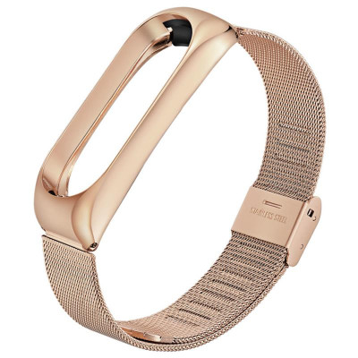 Ремінець BeCover Metal для Xiaomi Mi Band 4/3 Rose Gold (704654)