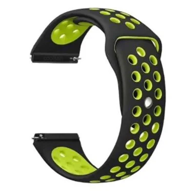 Ремінець BeCover Nike Style для Samsung Galaxy (20mm)/Watch 5/ Watch 4 40/44mm/Watch 4 Classic 42mm/Watch Active/Active 2 40/44mm/Watch 3 41mm/Gear S2/Classic/Gear Sport Black-Yellow (705697)