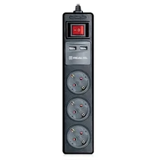 Фільтр живлення REAL-EL RS-3 USB Charge