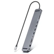Концентратор REAL-EL CQ-1000 USB3.0х3/USB-C/HDMI/VGA/RJ45/SD/TF/3.5 mm audio, 0.4m, Space Grey