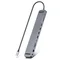 Концентратор REAL-EL CQ-1000 USB3.0х3/USB-C/HDMI/VGA/RJ45/SD/TF/3.5 mm audio, 0.4m, Space Grey