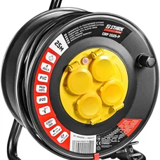 Подовжувач на котушці Stark CRP 1525-P (242000001) 4 розетки, 25 м, чорний