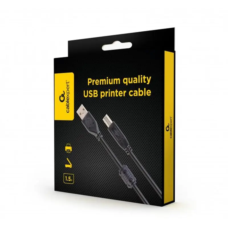 Кабель Cablexpert (CCFB-USB2-AMBM-1.5M) USB2.0-USB-B, феррит, 1.5 м, чорний Кабель Cablexpert (CCFB-USB2-AMBM-1.5M) USB2.0-USB-B, феррит, 1.5 м, чорний