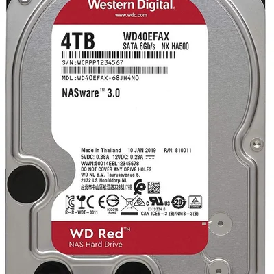 Накопичувач HDD SATA 4.0TB WD Red 5400rpm 256MB (WD40EFAX)