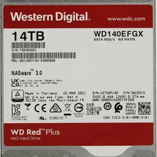 Накопичувач HDD SATA 14.0TB WD Red Plus 7200rpm 512MB (WD140EFGX)