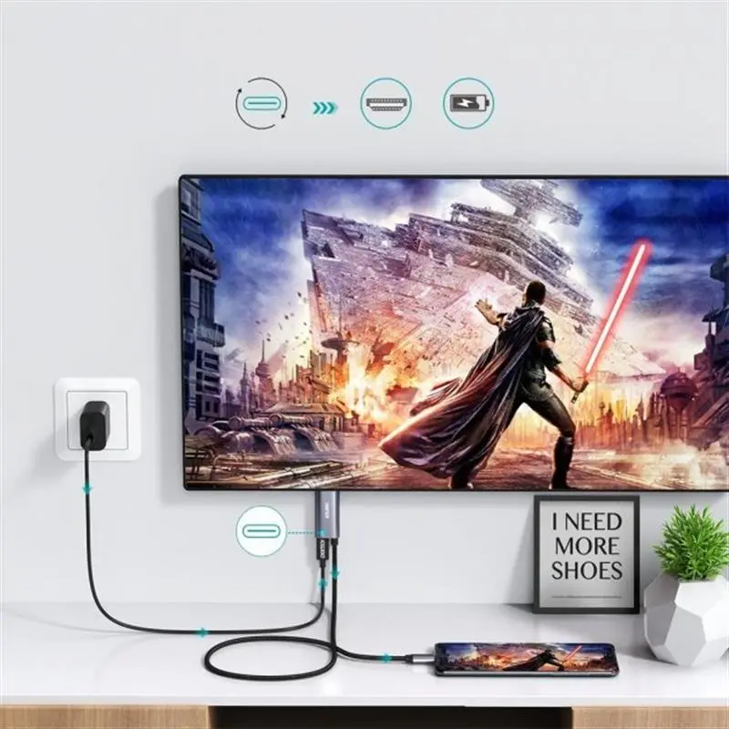 Кабель Choetech HDMI - USB Type-C (M/M), 1.8 м, Grey (XCH-M180GY) Кабель Choetech HDMI - USB Type-C (M/M), 1.8 м, Grey (XCH-M180GY)