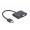 Адаптер Cablexpert HDMI - HDMI/VGA+Аудіо 3.5 мм, M/F, 0.15 м, чорний (A-HDMIM-HDMIFVGAF-01) коробка