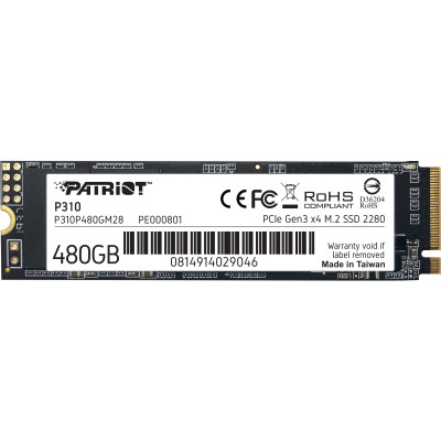 Накопичувач SSD 480GB Patriot P310 M.2 2280 PCIe NVMe 3.0 x4 TLC (P310P480GM28)