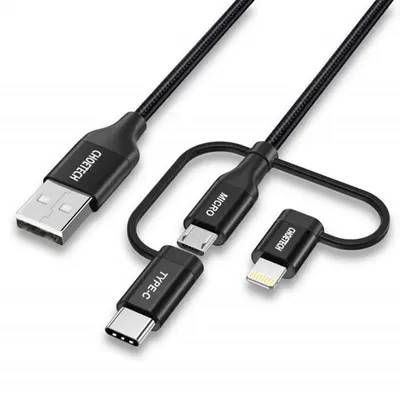 Кабель Choetech USB - Lightning + microUSB + USB Type-C (M/M), 1.2 м, Black (IP0030-BK) Кабель Choetech USB - Lightning + microUSB + USB Type-C (M/M), 1.2 м, Black (IP0030-BK)