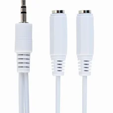 Аудіо-кабель Cablexpert 3.5 мм - 2х3.5 мм (M/F), 0.1 м, White (CCA-415W)