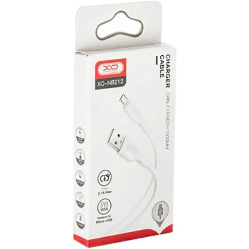 Кабель XO NB212 USB - micro USB (M/M), 2.1 A, 1 м, White (XO-NB212m-WH) Кабель XO NB212 USB - micro USB (M/M), 2.1 A, 1 м, White (XO-NB212m-WH)