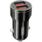 Автомобільний зарядний пристрій XO CC48 Smart Metal (2USB, 2.4A) Black (XO-CC48с-BK) + кабель USB Type-C