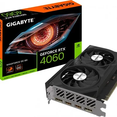 Відеокарта GF RTX 4060 8GB GDDR6 Windforce OC Gigabyte (GV-N4060WF2OC-8GD)