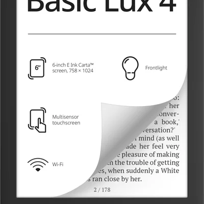Електронна книга PocketBook 618 Basic Lux 4 Ink Black (PB618-P-CIS)