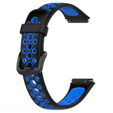 Ремінець BeCover Vents Style для Huawei Band 7/Honor Band 7 Black-Blue (709437)