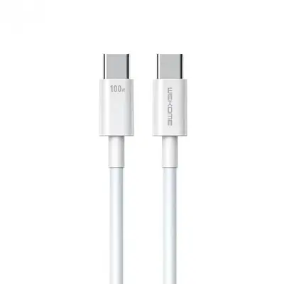 Кабель WK WDC-182 USB Type-C - USB Type-C (M/M), 1 м, 100 W, White (6941027632017)