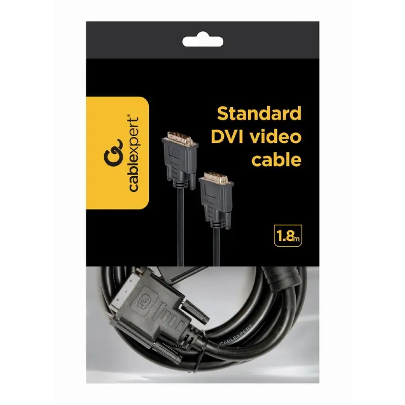 Кабель Cablexpert DVI - DVI (MM), 1.8 м, чорний (CC-DVI-BK-6) пакет Кабель Cablexpert DVI - DVI (MM), 1.8 м, чорний (CC-DVI-BK-6) пакет