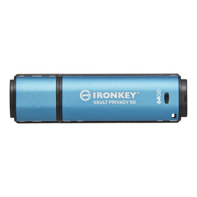 Флеш-накопичувач USB3.2 64GB Kingston IronKey Vault Privacy 50 Type-A Blue (IKVP50/64GB)