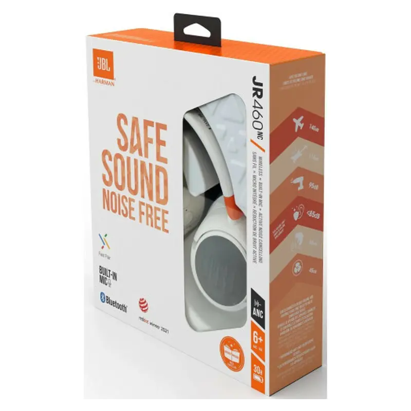 Bluetooth-гарнітура JBL JR 460 NC White (JBLJR460NCWHT) Bluetooth-гарнітура JBL JR 460 NC White (JBLJR460NCWHT)
