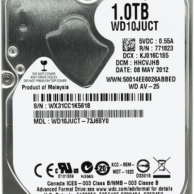 Накопичувач HDD 2.5" SATA 1.0TB WD AV-25 16MB 5400rpm (WD10JUCT) Ref