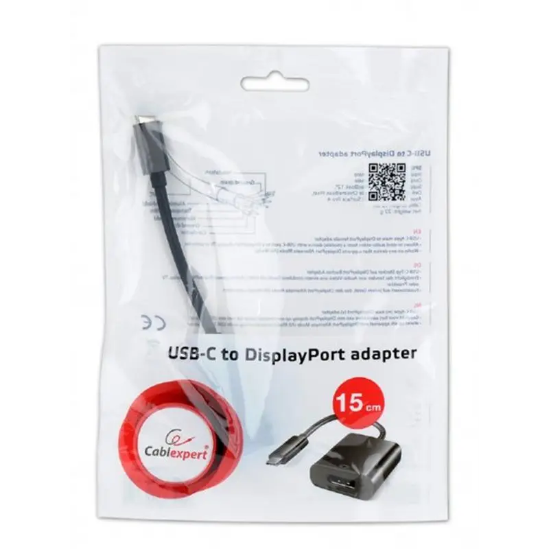 Адаптер Cablexpert USB Type-C - DisplayPort (M/F), 0.15 м, чорний (A-CM-DPF-01) Адаптер Cablexpert USB Type-C - DisplayPort (M/F), 0.15 м, чорний (A-CM-DPF-01)