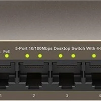 Комутатор TENDA TEF1105P-4-63W (1xFE+4xFE PoE, 58Вт max)
