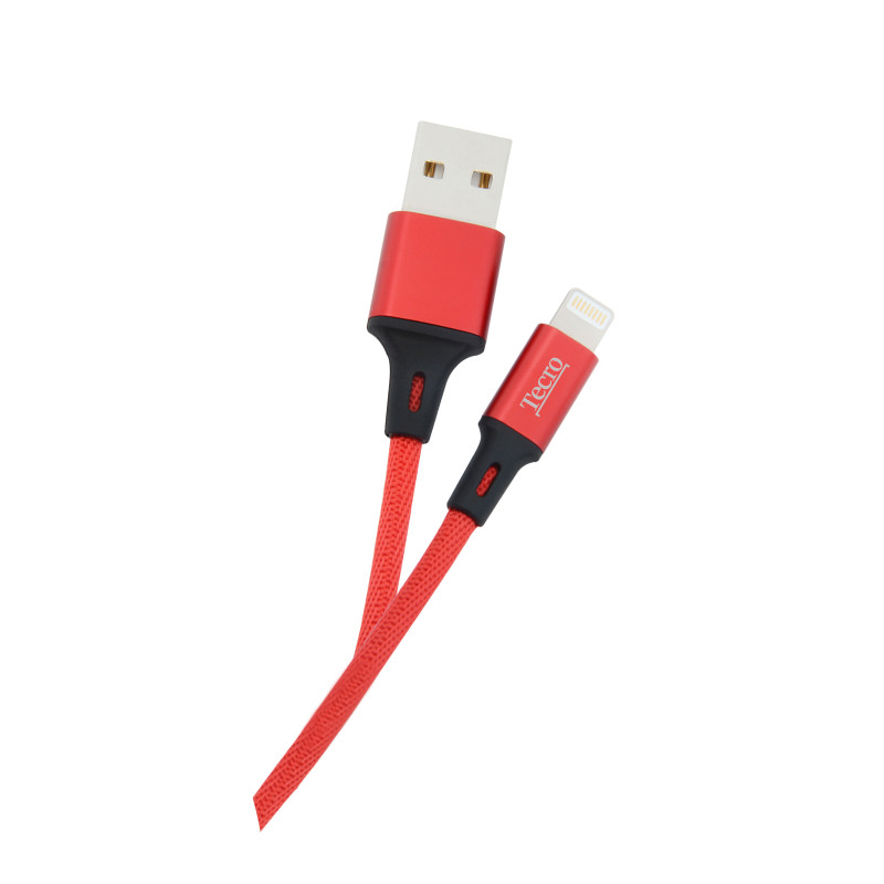 Кабель Tecro USB - Lightning (M/M), 1 м Red (LT-0100RD)