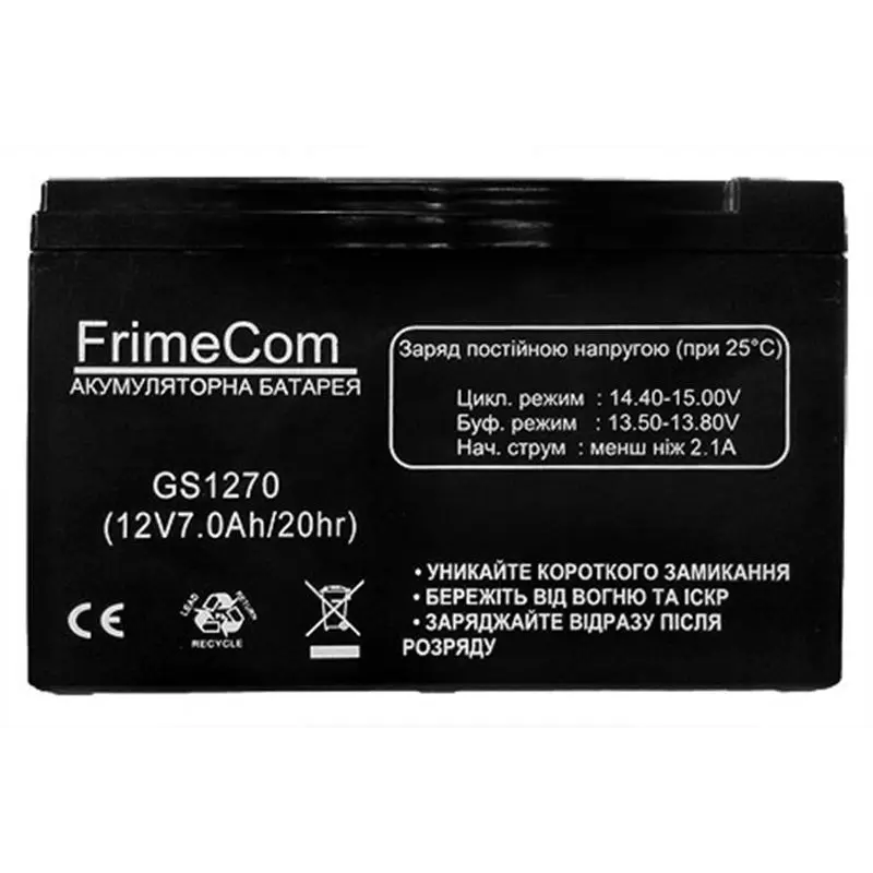 Акумуляторна батарея FrimeCom 12V 7AH (GS1270) AGM Акумуляторна батарея FrimeCom 12V 7AH (GS1270) AGM