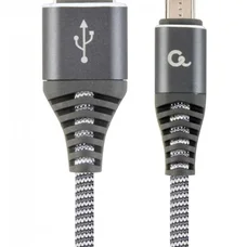 Кабель Cablexpert USB - micro USB (M/M), 2.1 А, преміум, 2 м, сірий (CC-USB2B-AMmBM-2M-WB2)