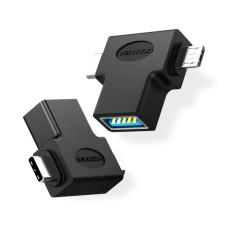 Адаптер Vention USB - USB Type-C + micro USB V 3.0 (F/M) Black (CDIB0)