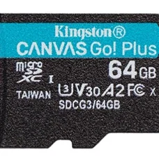 Карта пам`яті MicroSDXC 64GB UHS-I/U3 Class 10 Kingston Canvas Go! Plus R170/W70MB/s (SDCG3/64GBSP)