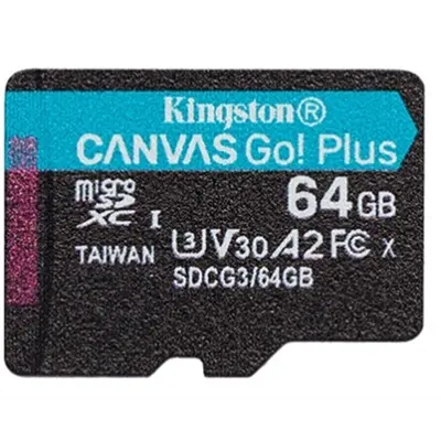Карта пам`яті MicroSDXC 64GB UHS-I/U3 Class 10 Kingston Canvas Go! Plus R170/W70MB/s (SDCG3/64GBSP)