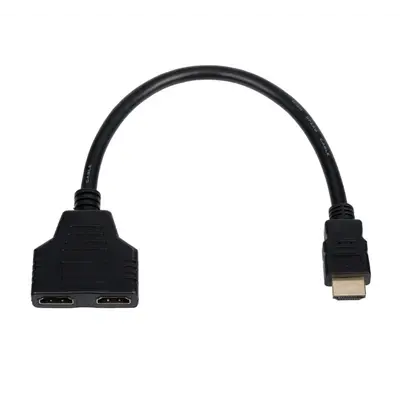 Кабель-розгалужувач Atcom HDMI - 2хHDMI (M/F), 0.1 м, Black (10901)