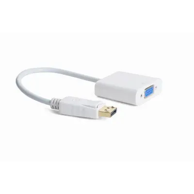 Адаптер Cablexpert DisplayPort - VGA (M/F), 0.15 м, білий (A-DPM-VGAF-02-W) пакет Адаптер Cablexpert DisplayPort - VGA (M/F), 0.15 м, білий (A-DPM-VGAF-02-W) пакет