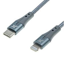 Кабель Grand-X USB Type-C - Lightning (M/M), MFI, Power Delivery 18W, 1 м, Gray (CL-01)