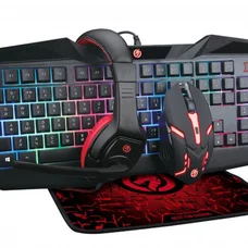 Комплект (клавіатура, мишка) Piko GX100 Black USB (1283126489792) + гарнітура, килимок