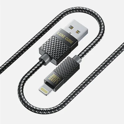 Кабель Luxe Cube Premium USB - Lightning (M/M), 1 м, серый (9780201379648)