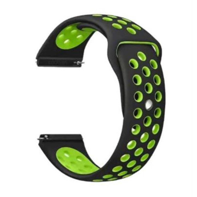 Ремінець BeCover Nike Style для Xiaomi Amazfit Bip/Bip Lite/Bip S Lite/GTR 42mm/GTS/TicWatch S2/TicWatch E Black-Green (705703)