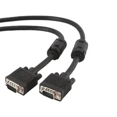 Кабель Cablexpert (CC-PPVGA-10-B) VGA-VGA HD15M/HD15M з 2-ма фер. кільцями, подвійний екран, чорний, 3м