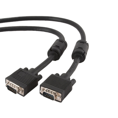 Кабель Cablexpert (CC-PPVGA-10-B) VGA-VGA HD15M/HD15M з 2-ма фер. кільцями, подвійний екран, чорний, 3м