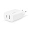 Мережевий зарядний пристрій Ttec SmartCharger Duo USB-C/USB-A 2.4А/12Вт White (2SCS25B)